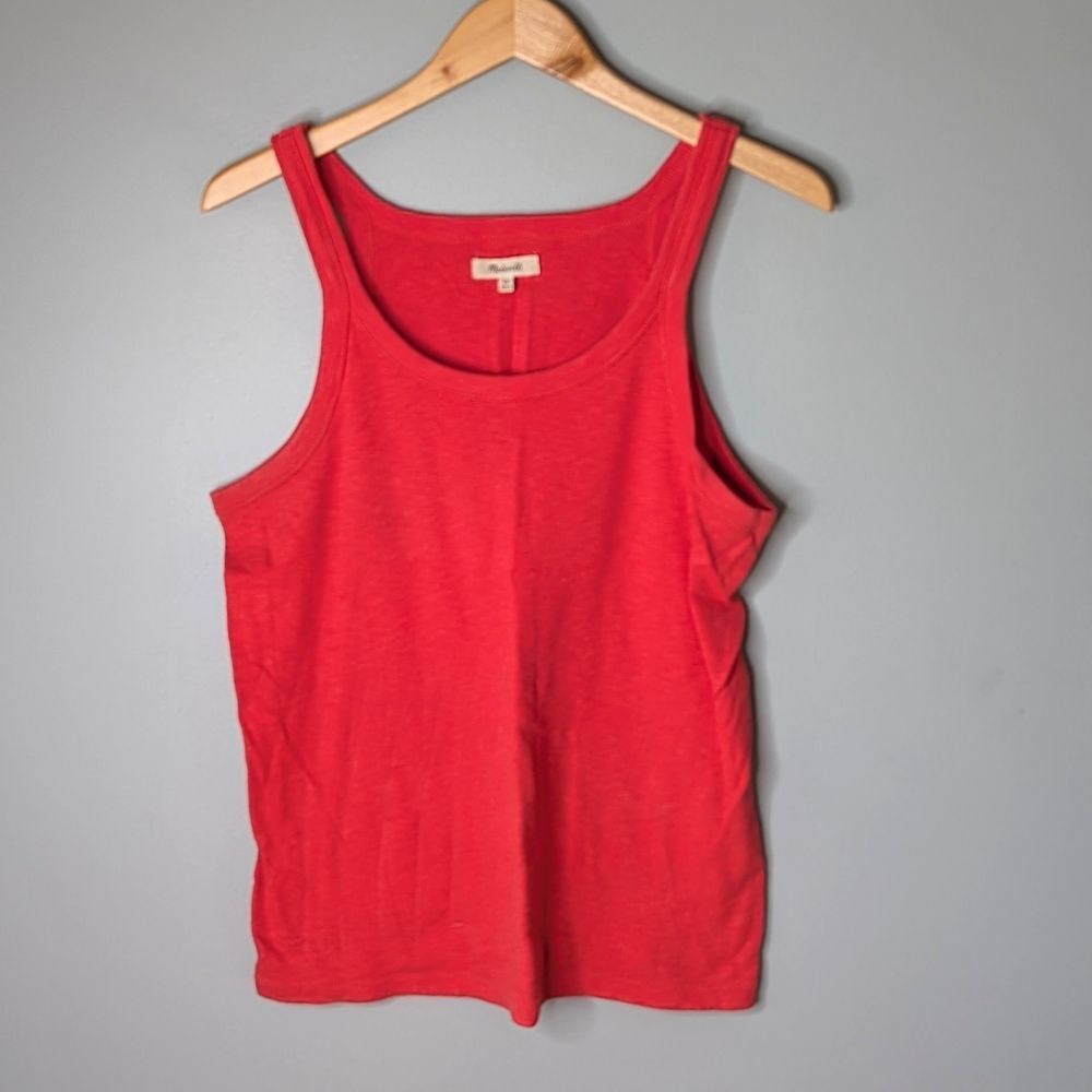 Madewell Orange Cotton Stretch Racer Back Tank Top XL